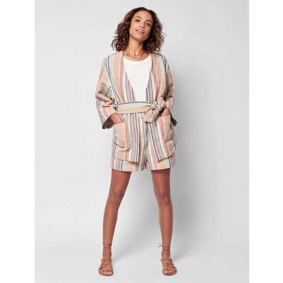 Faherty Jackets & Blazers - Faherty Mykonos Jacket Surfrider Striped Top Cover-up Cotton Oversized S 263713